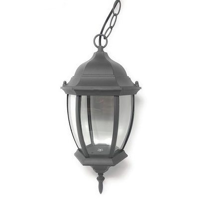 Lanterna sospesa a tenuta stagna da soffitto attacco e27 lampada da giardino retrò per esterno a sospensione con catena - enzoled