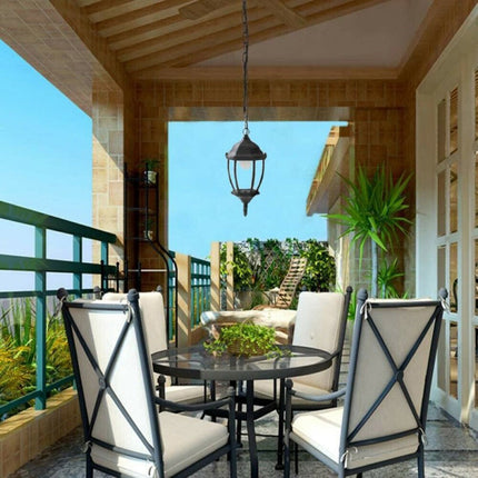 Lanterna sospesa a tenuta stagna da soffitto attacco e27 lampada da giardino retrò per esterno a sospensione con catena - enzoled