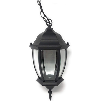 Lanterna sospesa a tenuta stagna da soffitto attacco e27 lampada da giardino retrò per esterno a sospensione con catena - enzoled