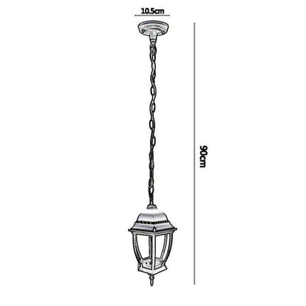 Lanterna sospesa a tenuta stagna da soffitto attacco e27 lampada da giardino retrò per esterno a sospensione con catena - enzoled