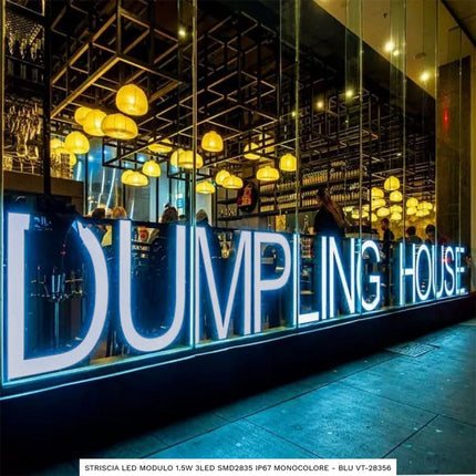 Modulo led 12v 20 striscette 3 led 2835 per retroilluminazione insegne tabelle con adesivo luce blu modulo a iniezione per esterno ip65 - enzoled