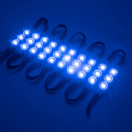 Modulo led 12v 20 striscette 3 led 2835 per retroilluminazione insegne tabelle con adesivo luce blu modulo a iniezione per esterno ip65 - enzoled