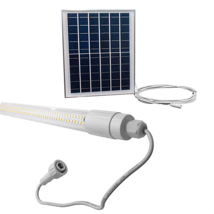 Neon a led con pannello solare 80 watt tubo ricaricabile 80 cm IP65 luce bianca fredda 6500k - enzoled