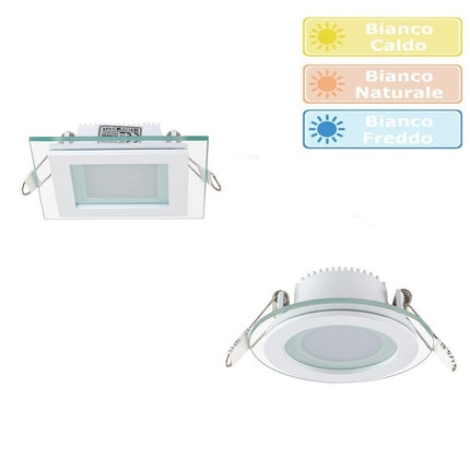 Pannello led slim incasso bordo in vetro 24 watt cct tre colorazione di luce calda fredda naturale - enzoled