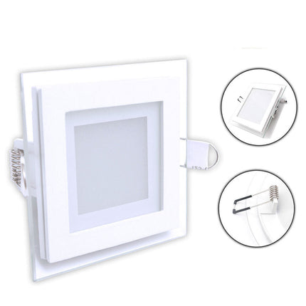 Pannello led slim incasso bordo in vetro 6 watt cct tre colorazione di luce calda fredda naturale - enzoled