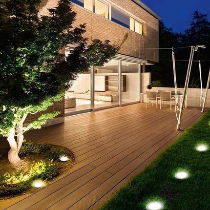 Kit 4 faretti solari 8 led con picchetto rgb+ww luci decorative da giardino 1,5 watt - enzoled