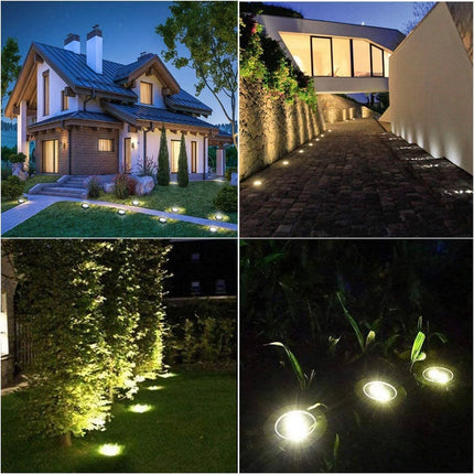 Kit 4 faretti solari 8 led con picchetto rgb+ww luci decorative da giardino 1,5 watt - enzoled