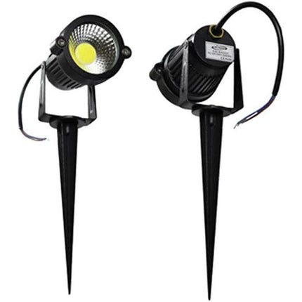 Faretto led cob 5 watt con picchetto e staffa per esterno proiettore da giardino luci da esterno luce fredda 6500k calda 3000k naturale 4000k e verde - enzoled