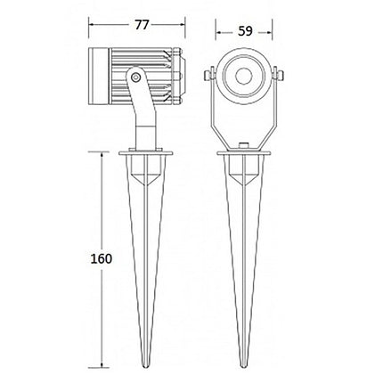 Faretto led cob 5 watt con picchetto e staffa per esterno proiettore da giardino luci da esterno luce fredda 6500k calda 3000k naturale 4000k e verde - enzoled