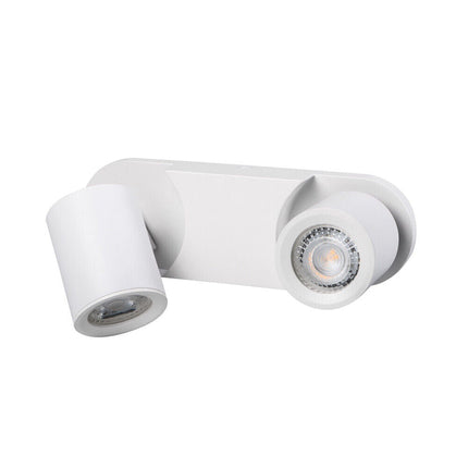 Applique plafoniera 2 diffusori orientabile da soffitto parete lampada attacco per faretto GU10 per bagno soggiorno bianco o nero - enzoled