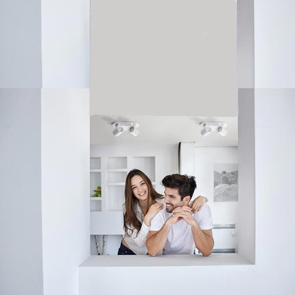 Applique plafoniera 2 diffusori orientabile da soffitto parete lampada attacco per faretto GU10 per bagno soggiorno bianco o nero - enzoled