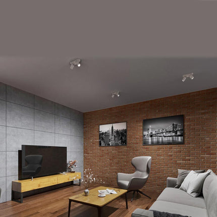 Applique plafoniera 2 diffusori orientabile da soffitto parete lampada attacco per faretto GU10 per bagno soggiorno bianco o nero - enzoled