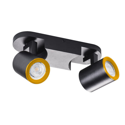 Applique plafoniera 2 diffusori orientabile da soffitto parete lampada attacco per faretto GU10 per bagno soggiorno bianco o nero - enzoled