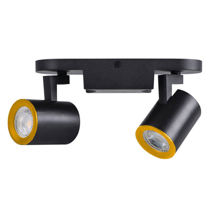 Applique plafoniera 2 diffusori orientabile da soffitto parete lampada attacco per faretto GU10 per bagno soggiorno bianco o nero - enzoled