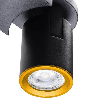 Applique plafoniera 2 diffusori orientabile da soffitto parete lampada attacco per faretto GU10 per bagno soggiorno bianco o nero - enzoled