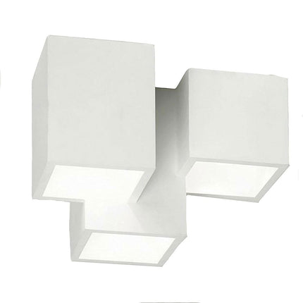 Lampada in gesso da soffitto a 3 cubi lampadario verniciabile supporto per faretti gu10 - enzoled