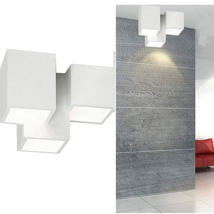 Lampada in gesso da soffitto a 3 cubi lampadario verniciabile supporto per faretti gu10 - enzoled