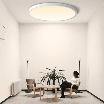 Plafoniera a led ultra slim 18 32 e 42 watt impermeabile tecnologia cct tripla colorazione di luce IP44 - enzoled