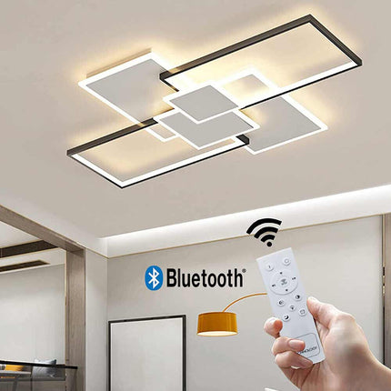 Lampadario da soffitto a led 83 watt plafoniera cct tre colorazione 3000k 4000k 6500k lampada moderna bluetooth con telecomando - enzoled
