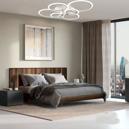 Lampadario led plafoniera moderno con 6 anelli cerchi 51 watt tecnologia CCT con switch luce  fredda calda naturale - enzoled