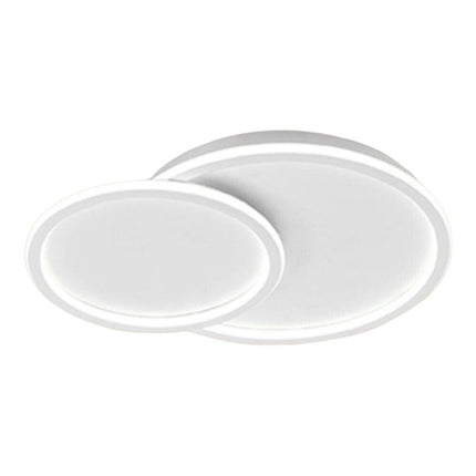 Plafoniera a led due cerchi cct a tripla colorazione di luce fredda calda naturale  45 watt lampada da soffitto - enzoled