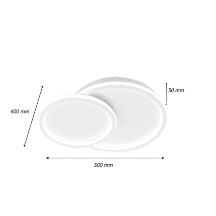 Plafoniera a led due cerchi cct a tripla colorazione di luce fredda calda naturale  45 watt lampada da soffitto - enzoled