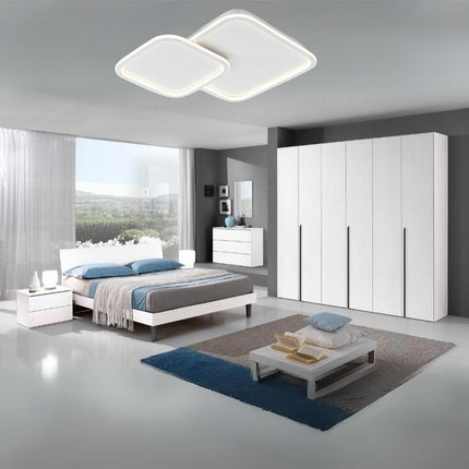 Plafoniera a led due rombi a cct tripla colorazione di luce fredda calda naturale  60 watt lampada da soffitto - enzoled