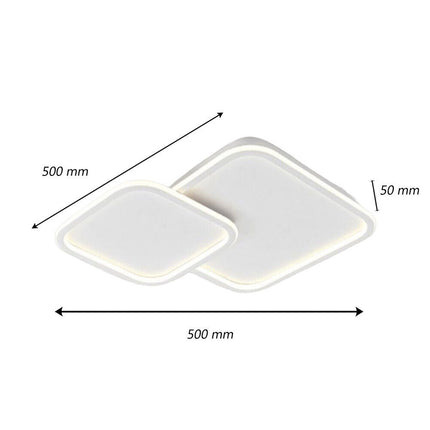 Plafoniera a led due rombi a cct tripla colorazione di luce fredda calda naturale  60 watt lampada da soffitto - enzoled
