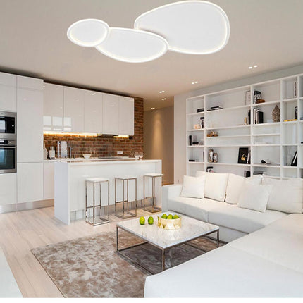 Plafoniera a led tre ovali a tripla colorazione di luce fredda calda naturale 100 watt lampada da soffitto - enzoled