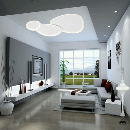 Plafoniera a led tre ovali a tripla colorazione di luce fredda calda naturale 100 watt lampada da soffitto - enzoled