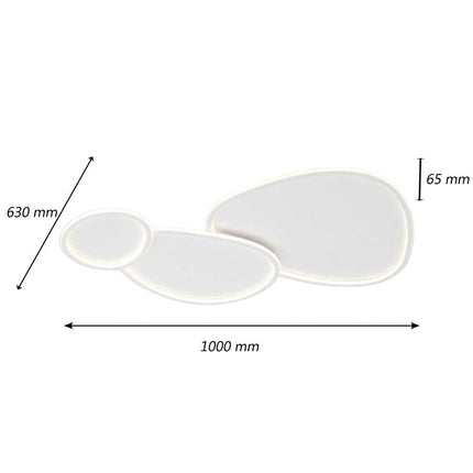 Plafoniera a led tre ovali a tripla colorazione di luce fredda calda naturale 100 watt lampada da soffitto - enzoled