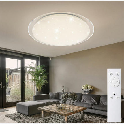 Plafoniera da soffitto dimmerabile a led 48 watt rotonda tripla temperatura di luce bianca calda naturale 6500k 3000k 4000k - enzoled