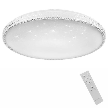 Plafoniera moderna dimmerabile a led 60 watt lampada da soffitto con cristalli in acrilico a tripla colorazione di luce fredda naturale e calda - enzoled