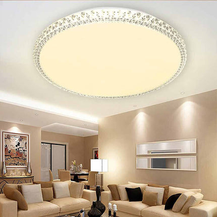 Plafoniera moderna dimmerabile a led 60 watt lampada da soffitto con cristalli in acrilico a tripla colorazione di luce fredda naturale e calda - enzoled