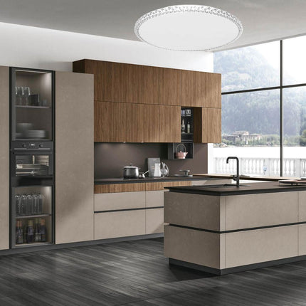 Plafoniera moderna dimmerabile a led 60 watt lampada da soffitto con cristalli in acrilico a tripla colorazione di luce fredda naturale e calda - enzoled