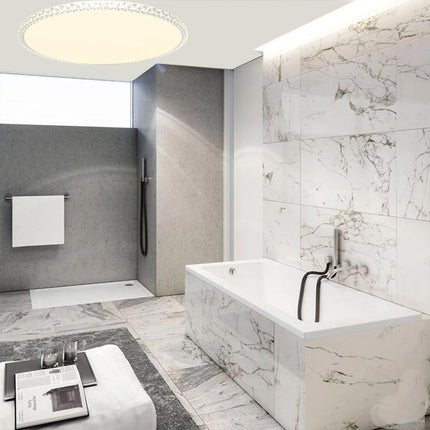 Plafoniera moderna dimmerabile a led 60 watt lampada da soffitto con cristalli in acrilico a tripla colorazione di luce fredda naturale e calda - enzoled