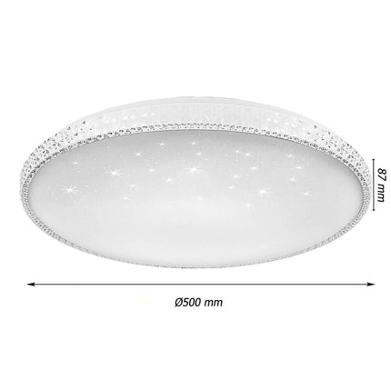 Plafoniera moderna dimmerabile a led 60 watt lampada da soffitto con cristalli in acrilico a tripla colorazione di luce fredda naturale e calda - enzoled
