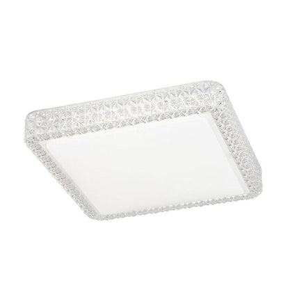 Plafoniera moderna quadrata dimmerabile a led 48 watt lampada da soffitto con cristalli in acrilico a tripla colorazione di luce fredda naturale e calda - enzoled