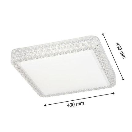 Plafoniera moderna quadrata dimmerabile a led 48 watt lampada da soffitto con cristalli in acrilico a tripla colorazione di luce fredda naturale e calda - enzoled