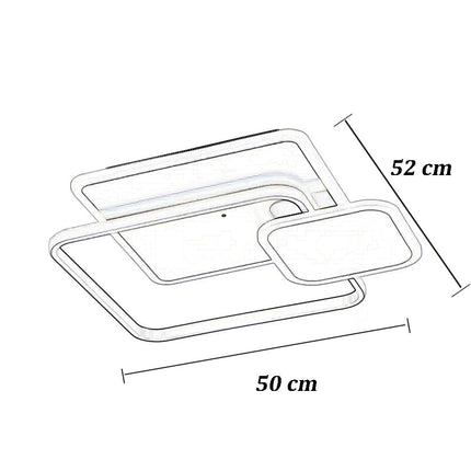 Plafoniera quadrata a led a tripla colorazione di luce 48 watt ultra moderno di colore bianco - enzoled