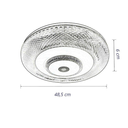 Plafoniera rgb 72 watt cassa bluetooth diffusore trasparente luce bianca calda naturale con telecomando dimmerabile APP - enzoled