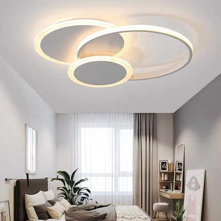 Plafoniera tonda a led a tripla colorazione di luce 37 watt ultra moderno di colore bianco - enzoled