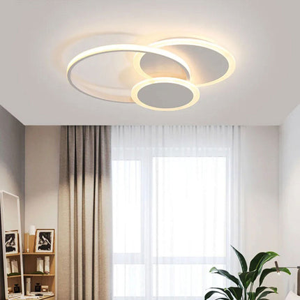 Plafoniera tonda a led a tripla colorazione di luce 37 watt ultra moderno di colore bianco - enzoled