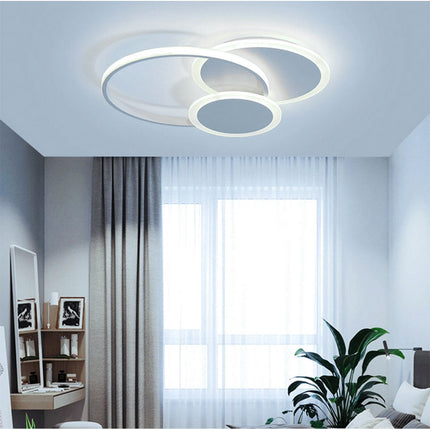 Plafoniera tonda a led a tripla colorazione di luce 37 watt ultra moderno di colore bianco - enzoled