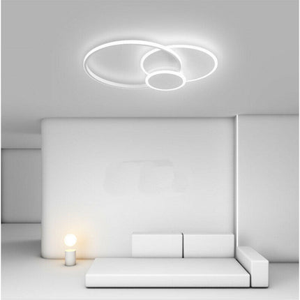 Plafoniera tonda a led a tripla colorazione di luce 37 watt ultra moderno di colore bianco - enzoled