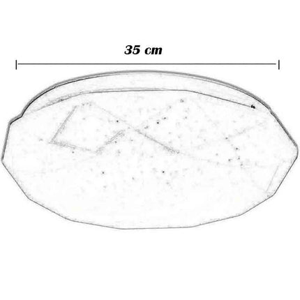 lafoniera da soffitto 36 led 36 watt smd 2835 bianca con scocca lavorata e punti trasparenti luce calda 3000k naturale 4000k e bianca fredda 6500k - enzoled