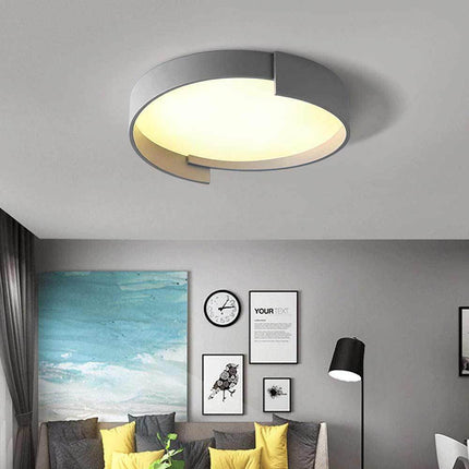 Plafoniera a led grigio 46 watt lampada moderno da soffitto rotonda luce fredda 6500k calda 3000k naturale 4000k - enzoled