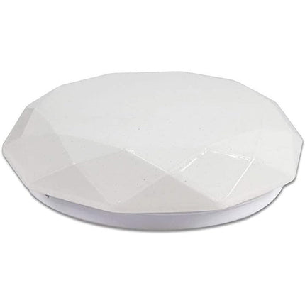 Plafoniera da soffitto moderna 18 watt bianca con scocca lavorata e punti trasparenti luce naturale 4000k  bianca fredda 6500k e calda 3000k - enzoled