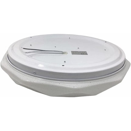 Plafoniera da soffitto moderna 18 watt bianca con scocca lavorata e punti trasparenti luce naturale 4000k  bianca fredda 6500k e calda 3000k - enzoled