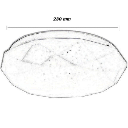 Plafoniera da soffitto moderna 18 watt bianca con scocca lavorata e punti trasparenti luce naturale 4000k  bianca fredda 6500k e calda 3000k - enzoled